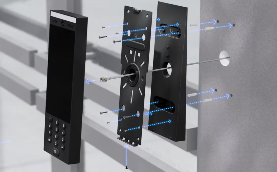 Voorbeeld installatie van een intercom met de Ubiquiti UniFi Surface Angle Mount