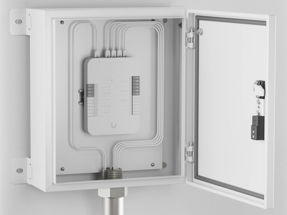 Mogelijke toepassing van de Ubiquiti Access Junction Utility met UniFi Access apparatuur erin
