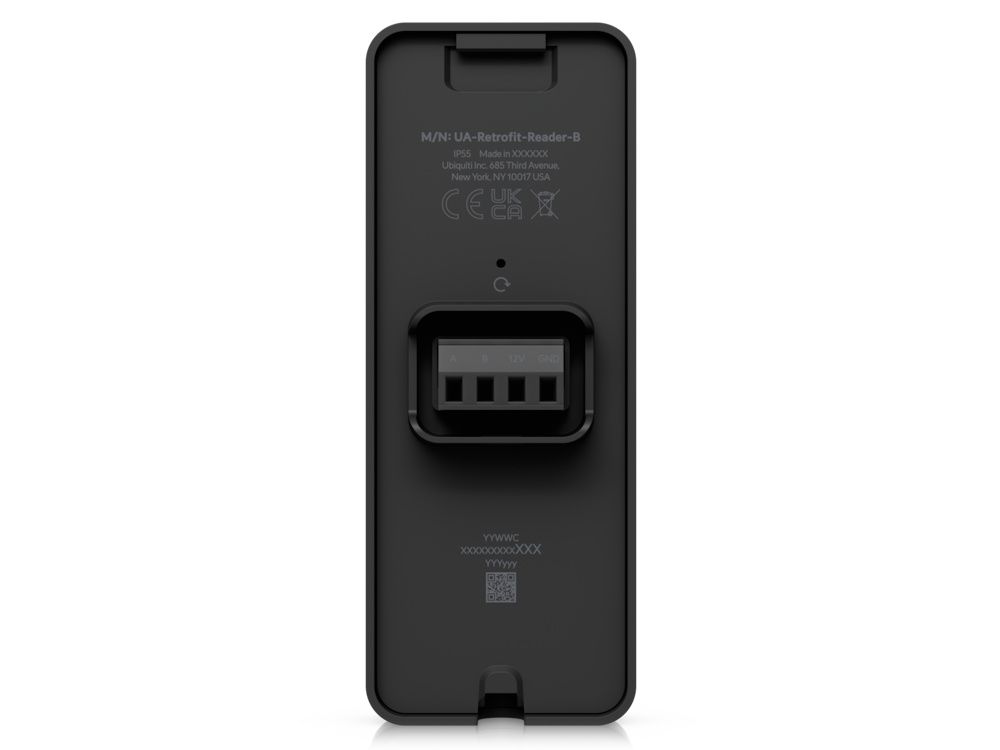 Achterkant van de Ubiquiti UniFi Access Retrofit Reader voor toegangscontrole