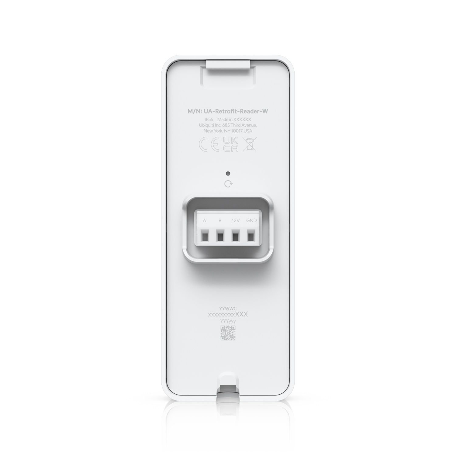 Achterkant van de Ubiquiti UniFi Access Retrofit Reader voor toegangscontrole