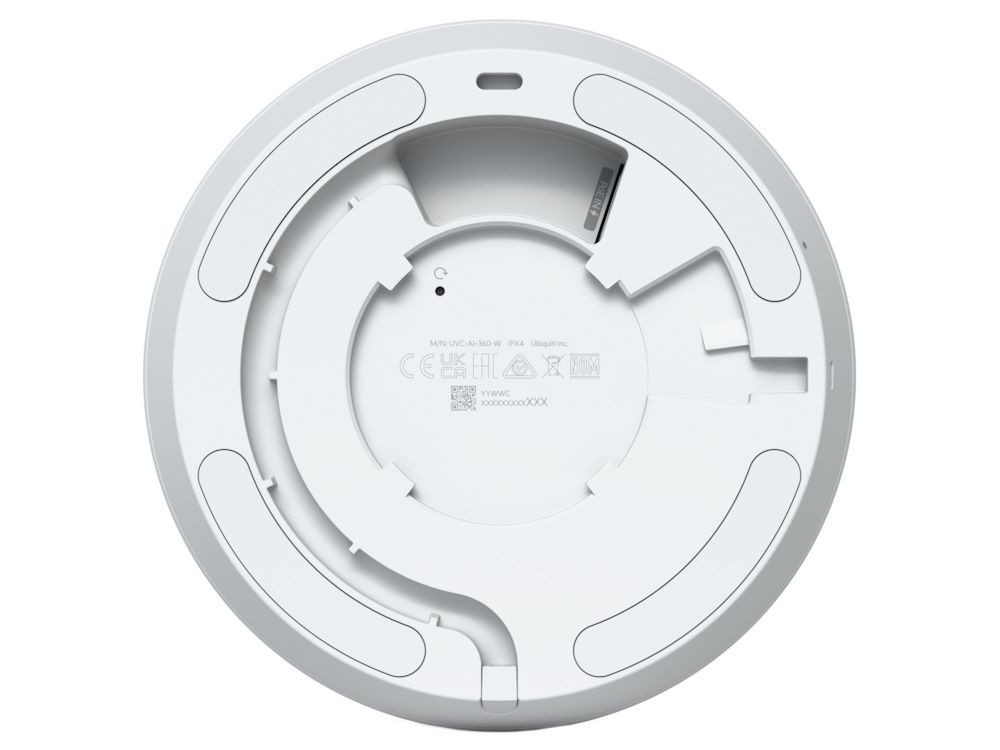 Achterkant van de Ubiquiti UniFi Protect AI 360 graden 5MP outdoor fisheye camera