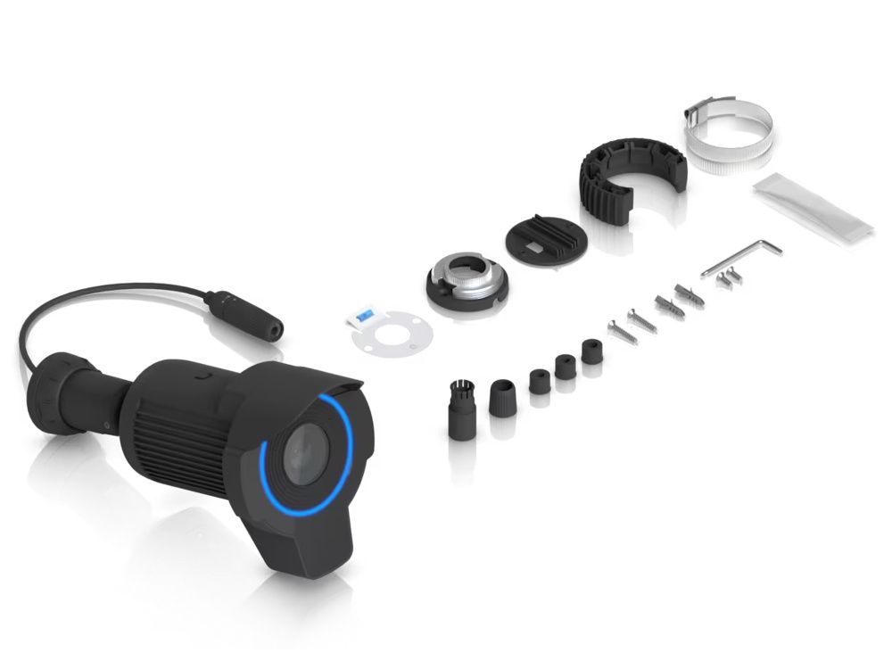 Verpakkingsinhoud van de Ubiquiti UniFi Protect AI LPR (UVC-AI-LPR-B) camera voor kentekenplaatherkenning