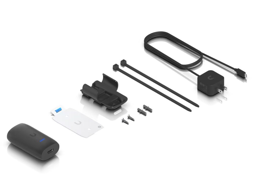 Verpakkingsinhoud van de Ubiquiti UC-Cast-Lite compacte HDMI Signage Speler