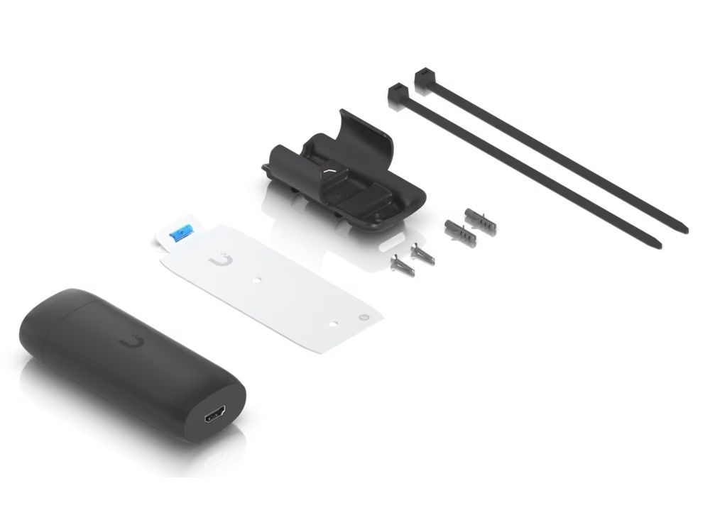 Verpakkingsinhoud van de Ubiquiti Display Cast Pro 4K HDMI Signage Speler