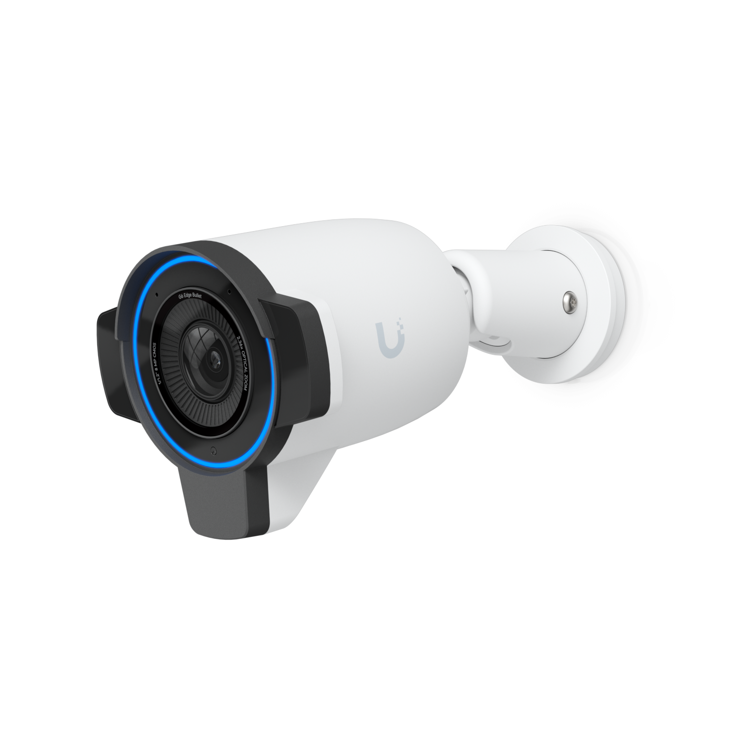 De Ubiquiti UniFi G6 Edge Bullet (UVC-G6-Edge-Bullet) outdoor 4K AI camera voor camerabewaking buiten  schuin van voren