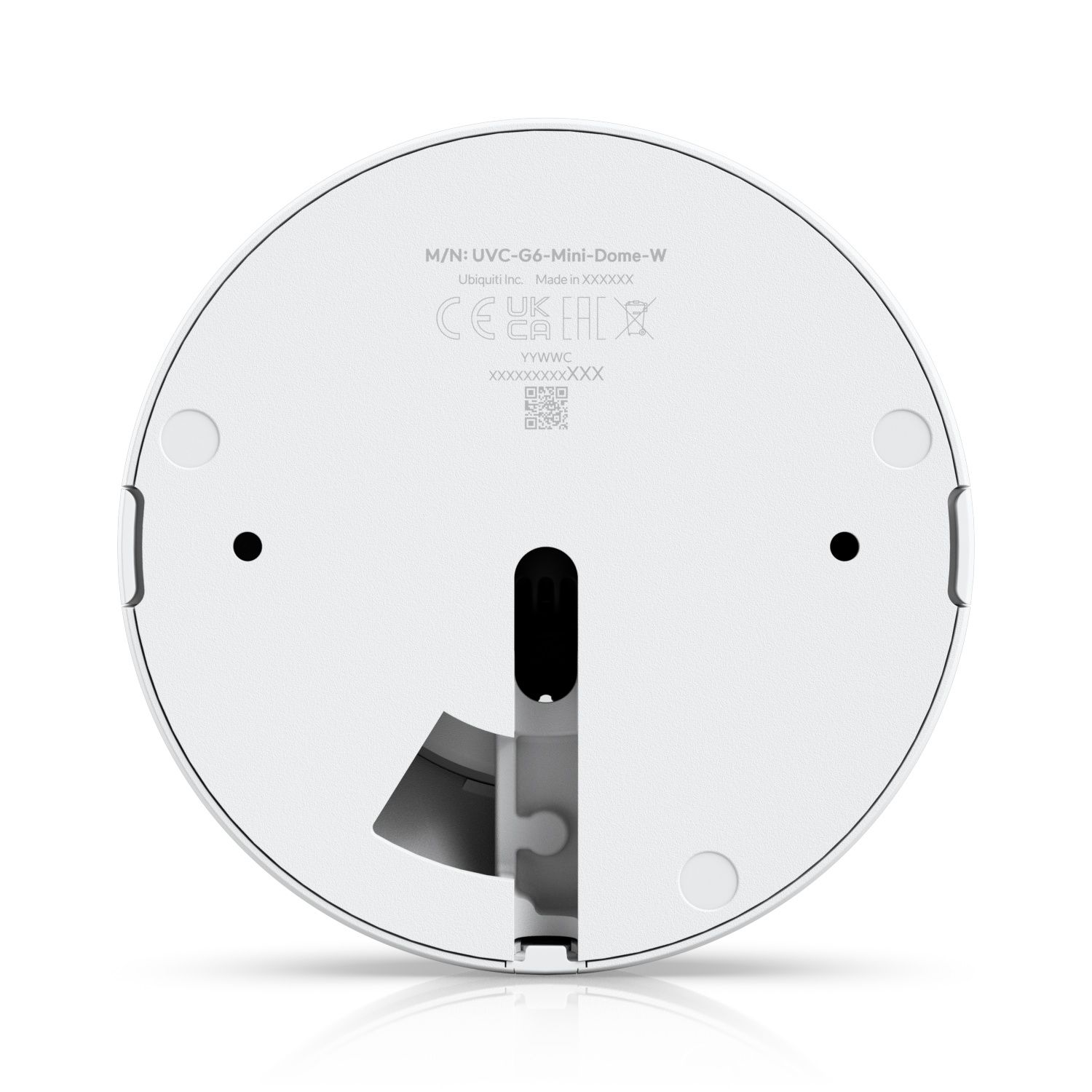 Ubiquiti UniFi G6 Mini Dome Camera onderkant met bevestiging