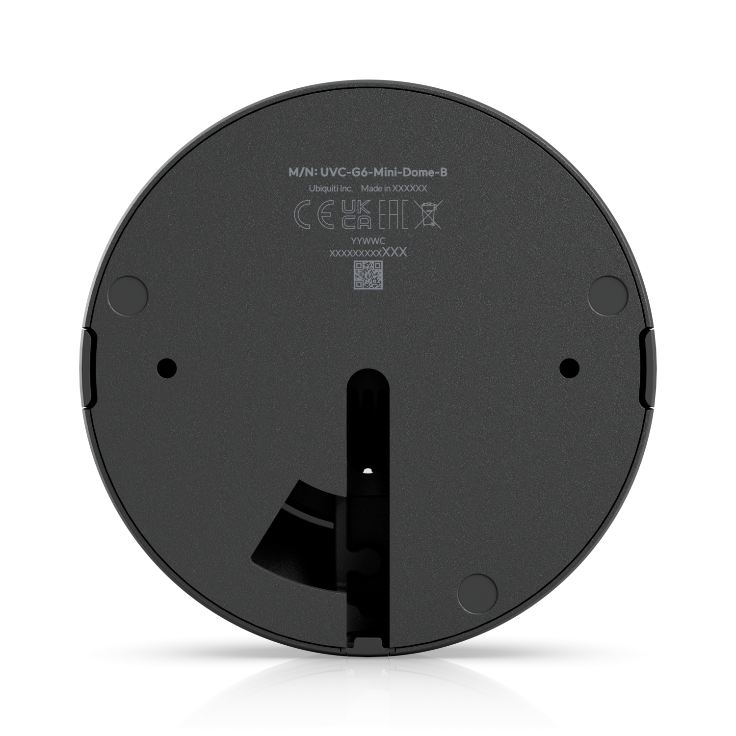 Ubiquiti UniFi G6 Mini Dome Camera Zwart onderkant met bevestiging