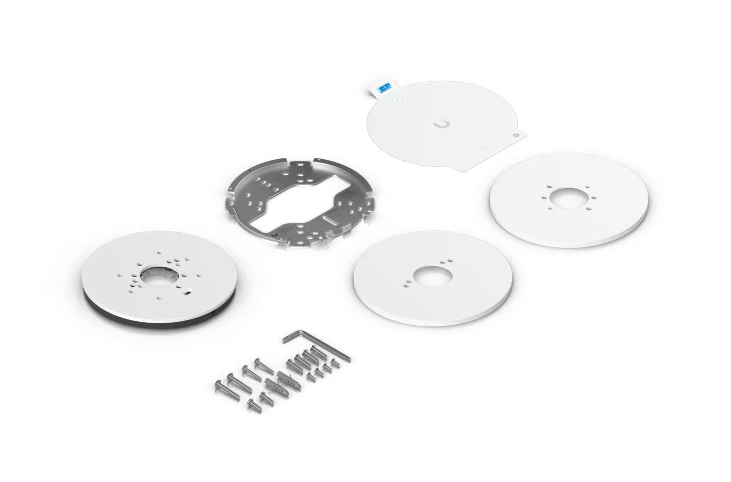 Verpakkingsinhoud van de Ubiquiti UniFi Gang Box Mounting Plate Wit (UACC-GB-Plate-W)