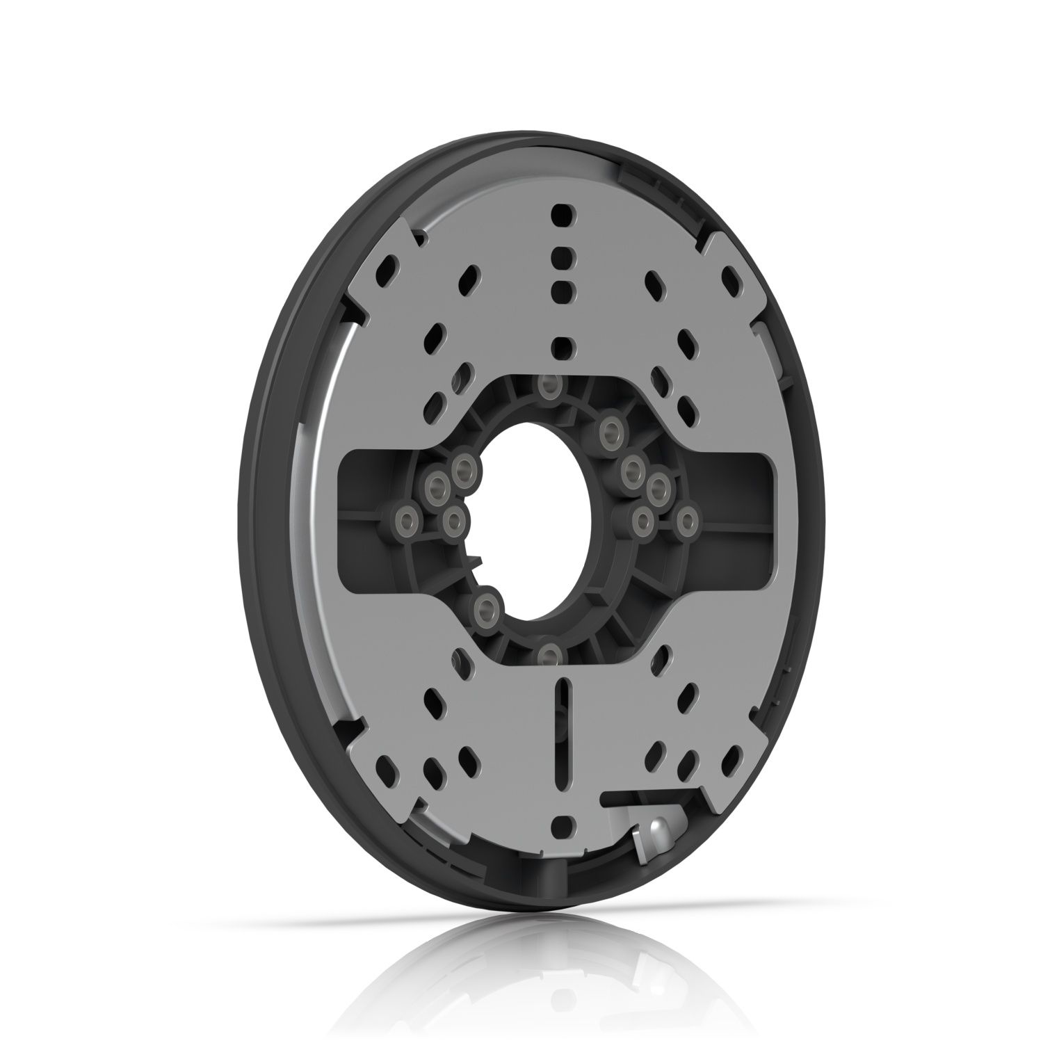 De Ubiquiti UniFi Gang Box Mounting Plate Zwart (UACC-GB-Plate-B) schuin van achter