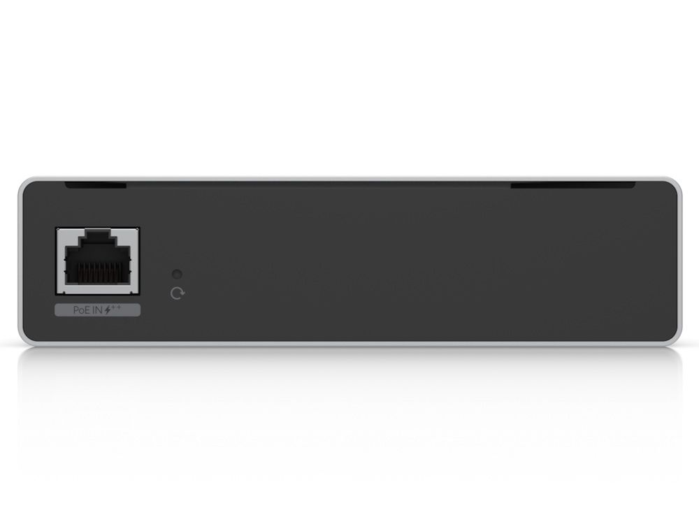 Achterkant van de Ubiquiti UniFi Protect AI Key met ethernetpoort met PoE input
