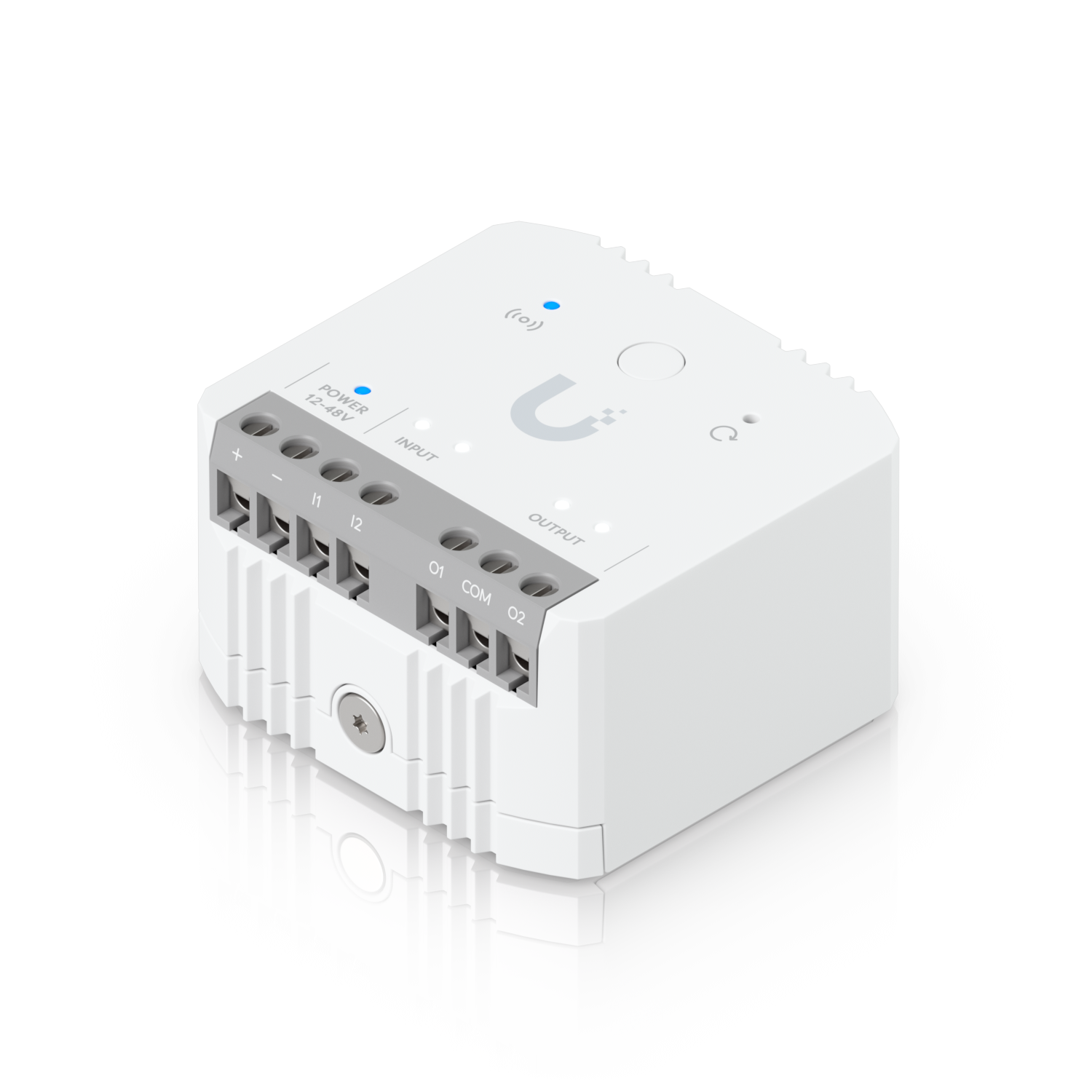 De compacte Ubiquiti UniFi Protect SuperLink Relay (USL-Relay) liggend