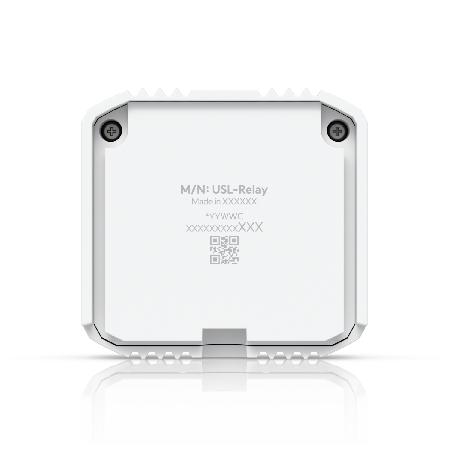 Achterkant van de compacte Ubiquiti UniFi Protect SuperLink Relay (USL-Relay)