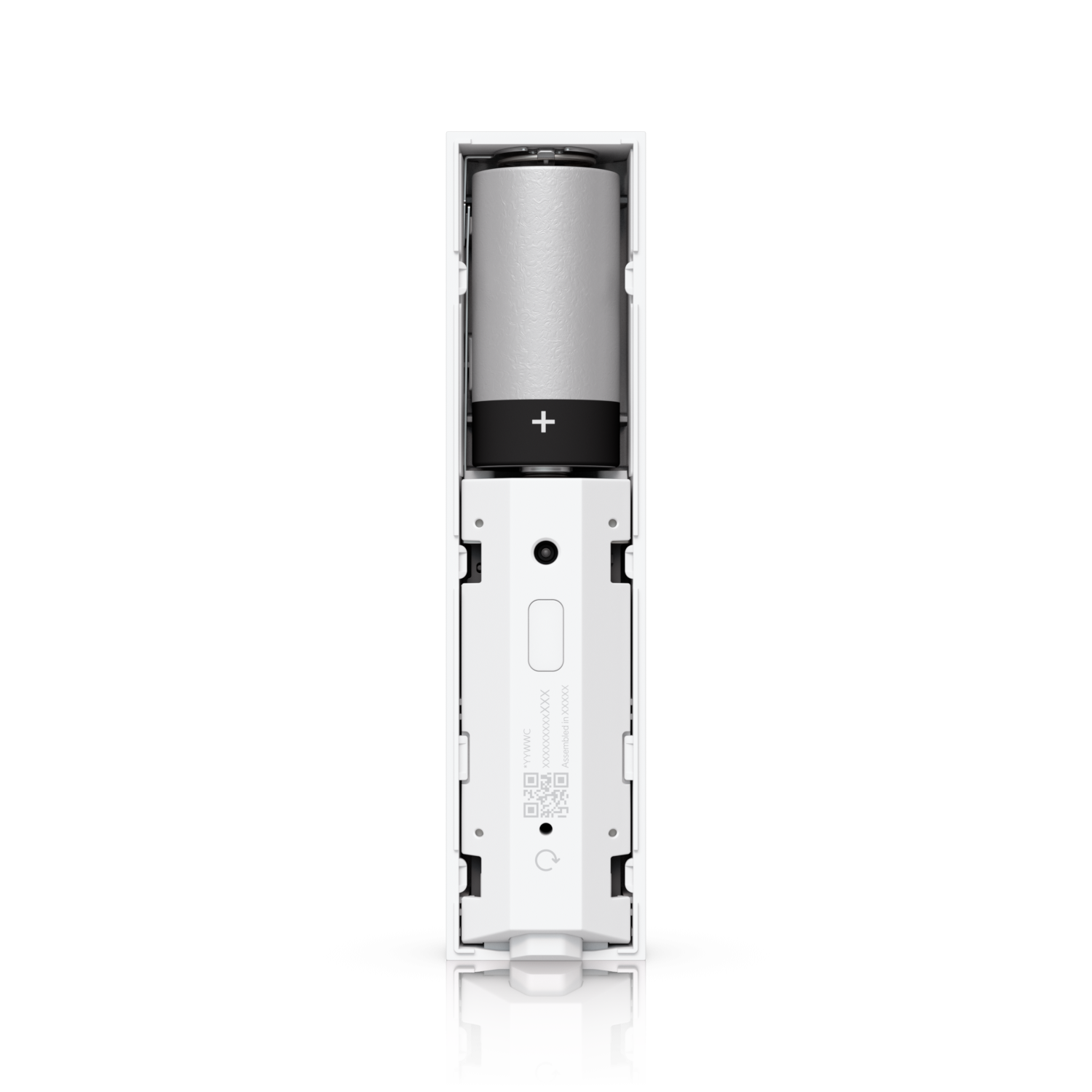De Ubiquiti UniFi SuperLink Motion Sensor met de batterij zichtbaar