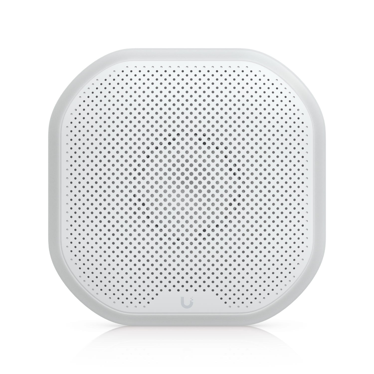 Voorkant van de Ubiquiti UniFi SuperLink Siren, wat een sirene voor een alarm is