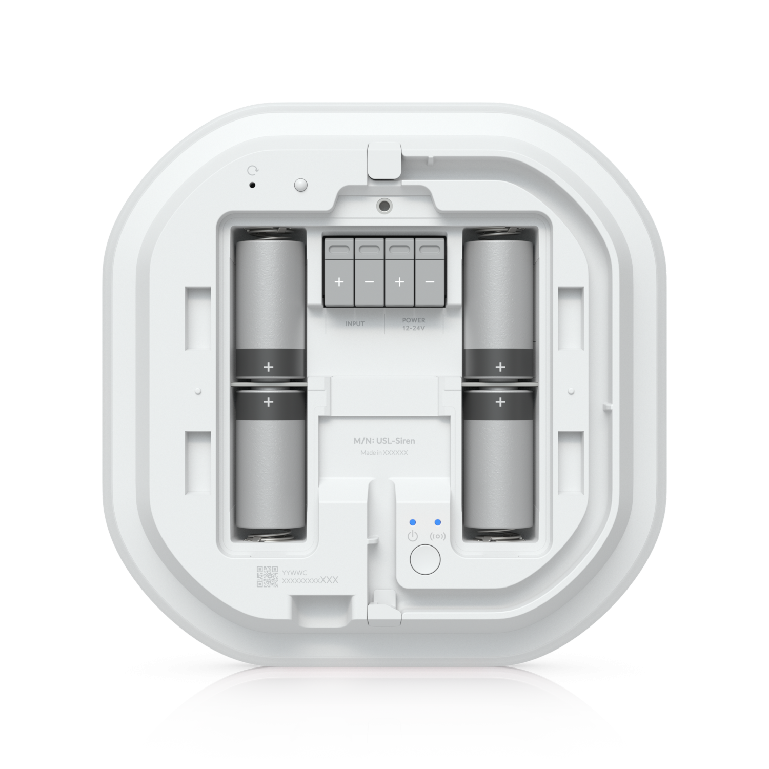 De Ubiquiti UniFi SuperLink Siren zonder batterijklepje