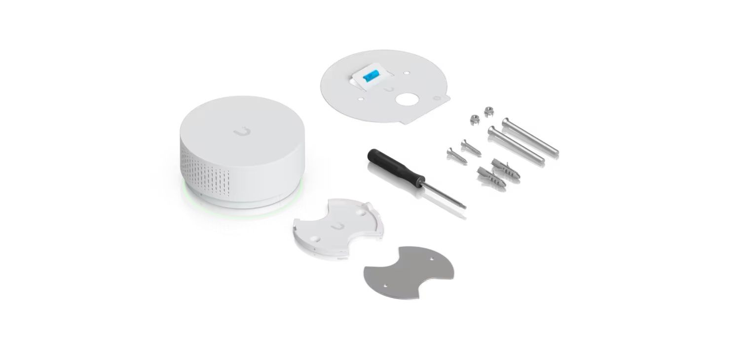 Verpakkingsinhoud Ubiquiti UniFi Vape Detection & Air Quality Sensor