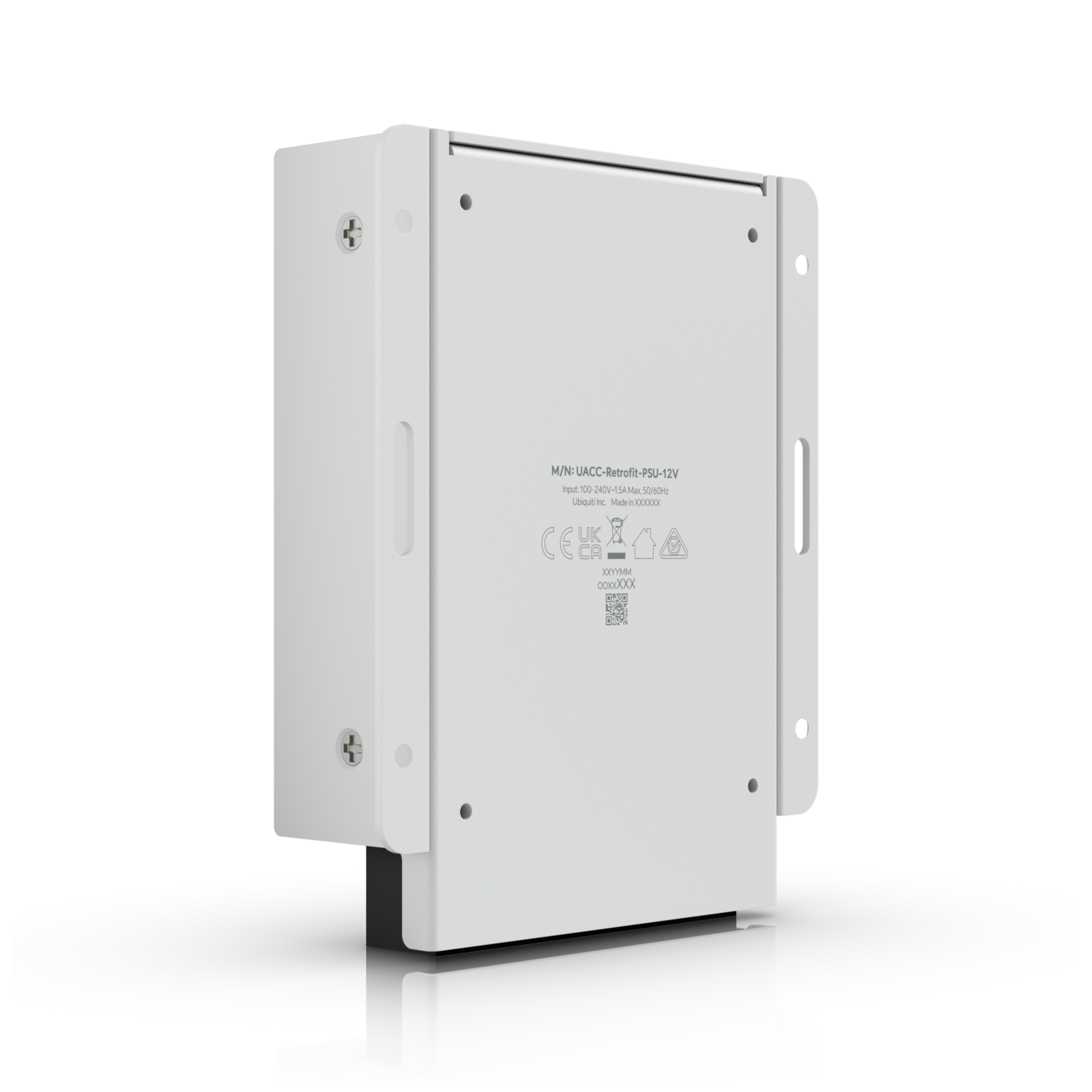 De Ubiquiti UniFi Retrofit PSU 12V voeding (UACC-Retrofit-PSU-12V) schuin van achter