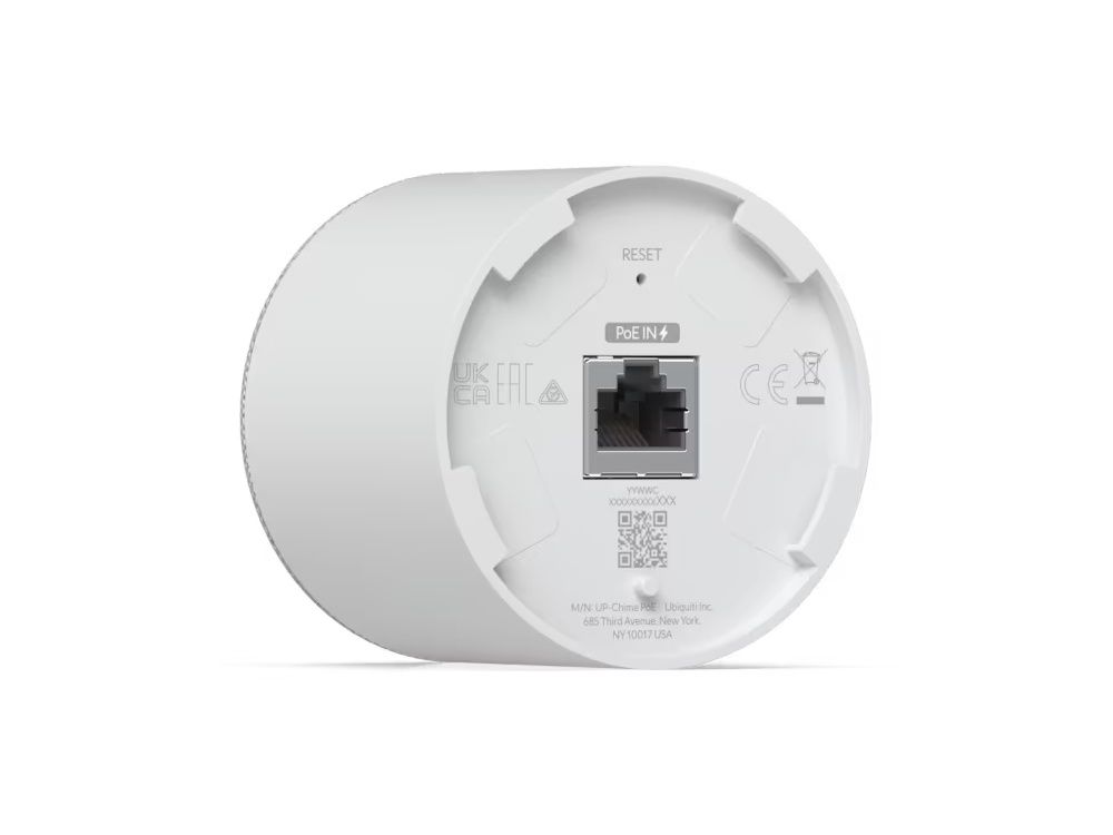 Achterkant van de chime uit de Ubiquiti UniFi G4 Doorbell Pro PoE kit wit