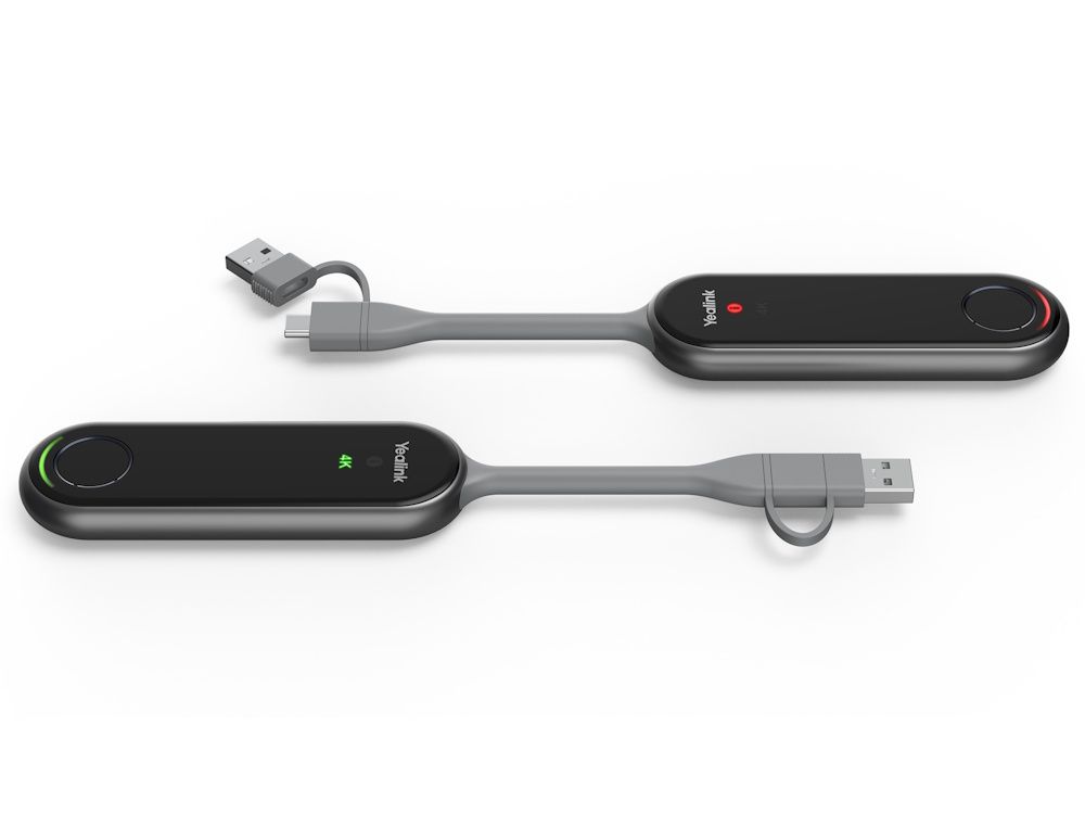 De Yealink PA20 met groen en rood statuslampje en met USB-A en USB-C aansluiting