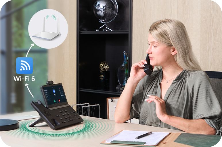 De Yealink SIP-T88V Pro VoIP telefoon ondersteunt WiFi 6