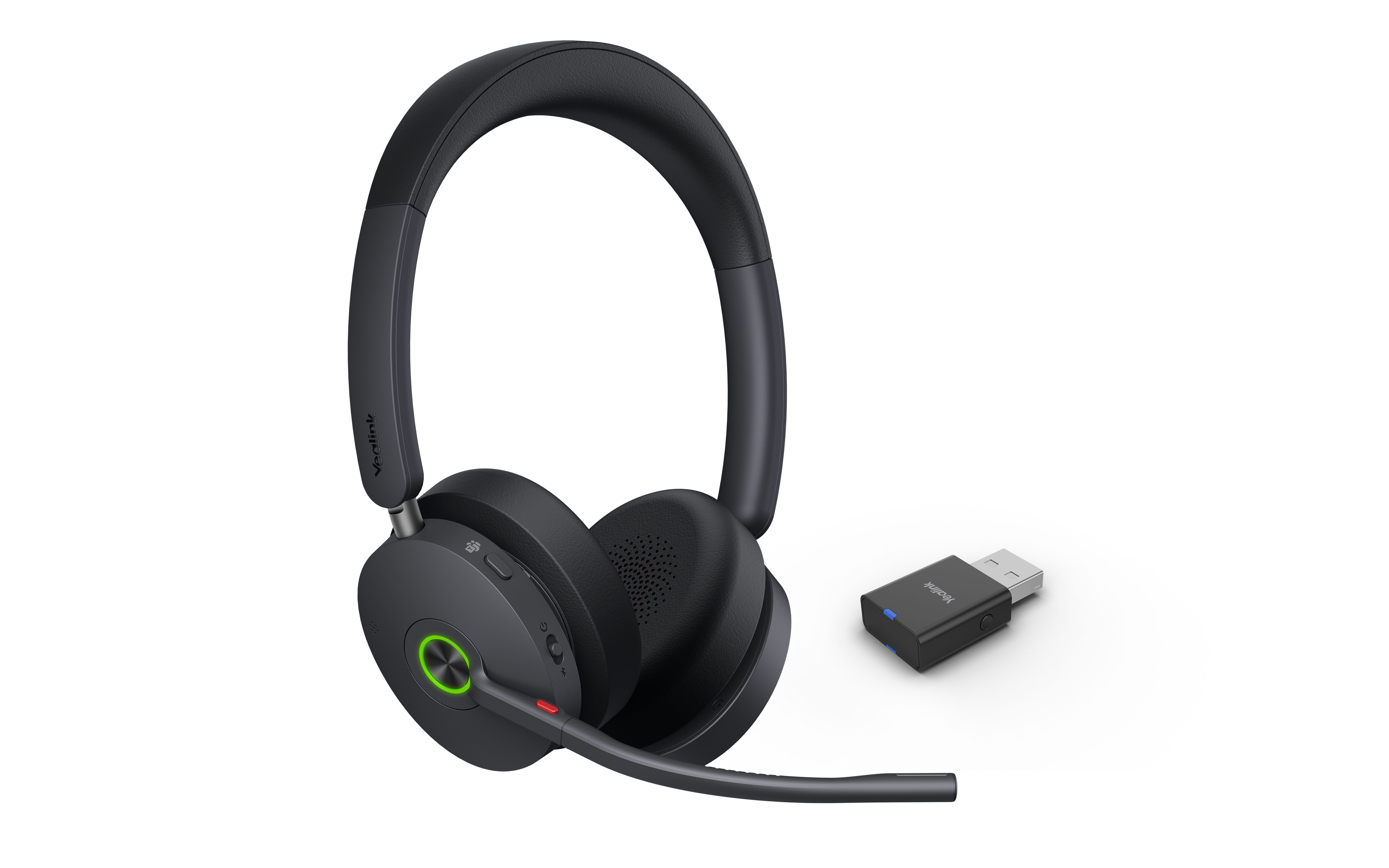 Draadloze Yealink WH68 Hybrid DECT en Bluetooth headset met USB-A DECT dongle