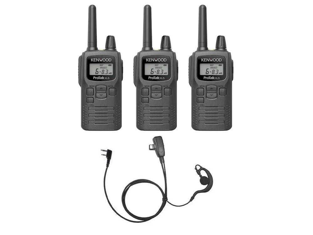 Kenwood ProTalk PKT-300 3-pack met Incotech CCH1040-K1 C-oortjes
