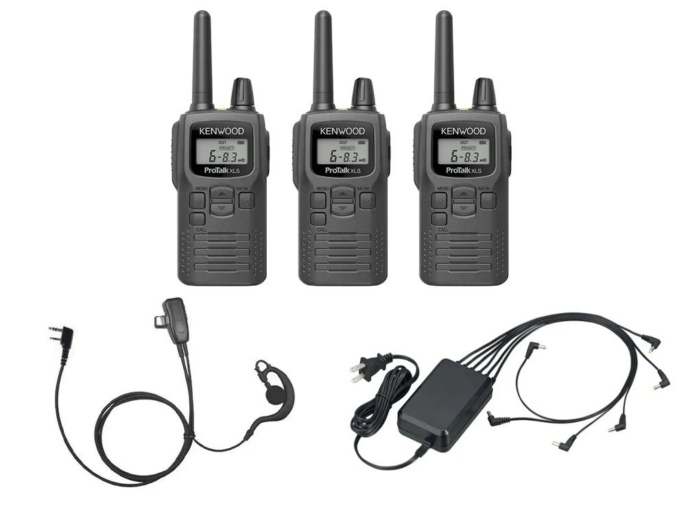 Kenwood PKT-300 3-pack met C-oortjes en groepslader