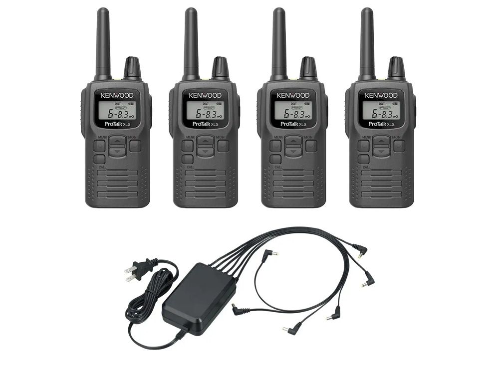 Kenwood ProTalk PKT-300 4-pack met Kenwood KSC-44MLE groepslader