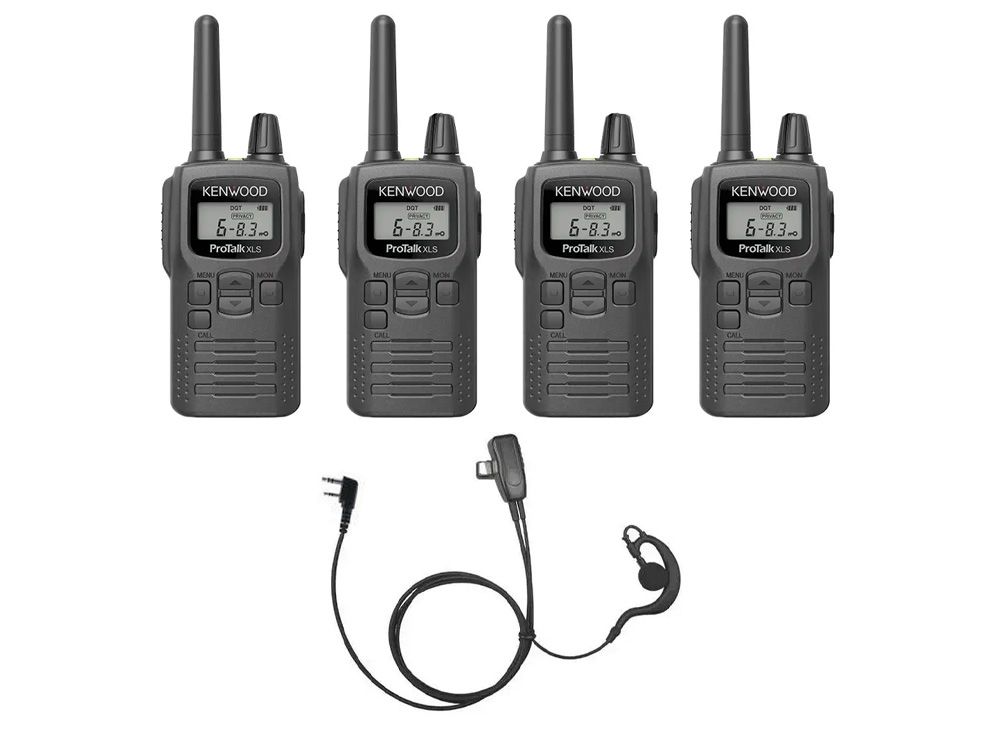 Kenwood ProTalk PKT-300 4-pack met Incotech CCH1040-K1 C-oortjes