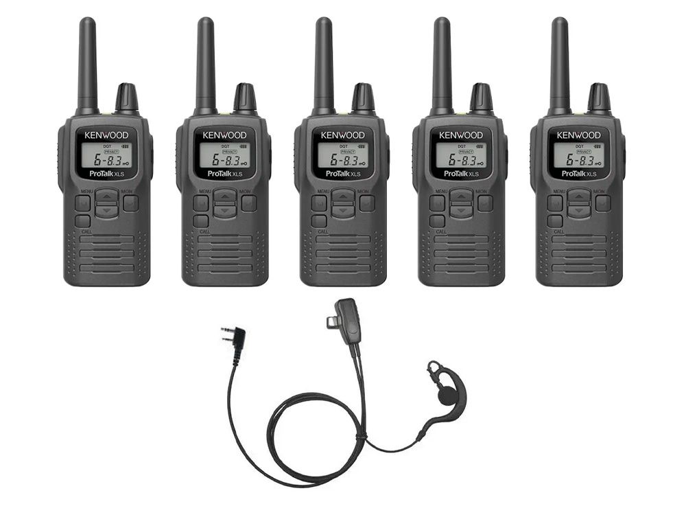 Kenwood ProTalk PKT-300 5-pack met Incotech CCH1040-K1 C-oortjes