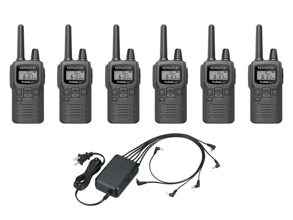 Kenwood ProTalk PKT-300 6-pack met Kenwood KSC-44MLE groepslader
