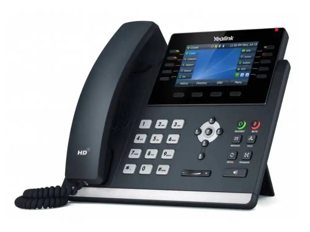 Yealink T46U bureautelefoon VoIP telefoon productfoto voorkant en zijkant