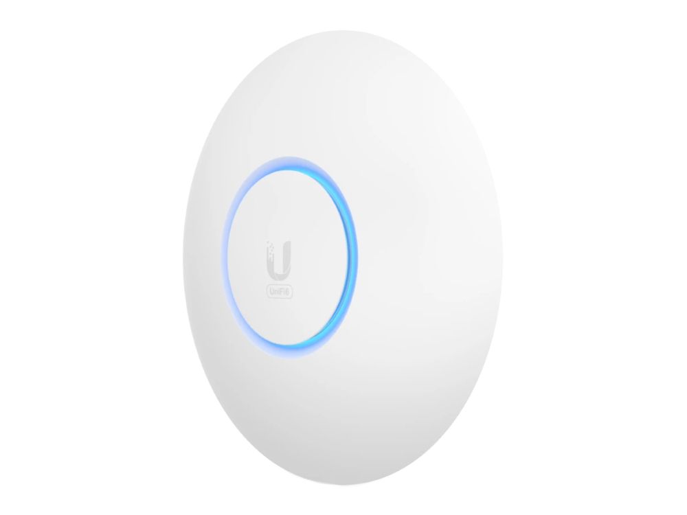 Ubiquiti UniFi 6 Pro indoor WiFi 6 access point voorkant zijaanzicht