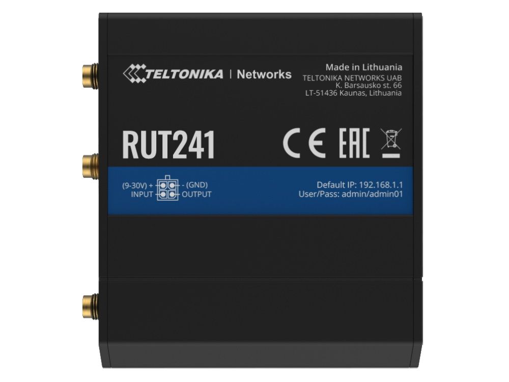 Teltonika RUT241 Industriële 4G LTE Cat 4 Router voorkant