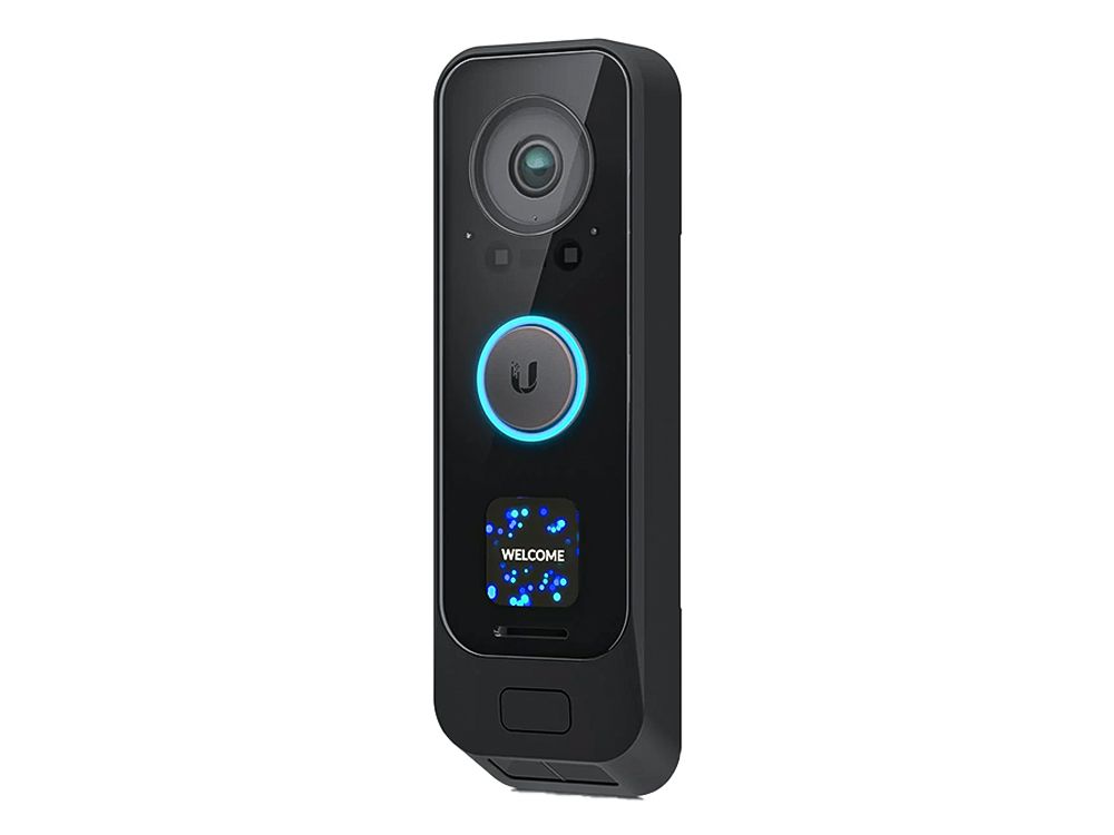 Schuin voorkant van de Ubiquiti UniFi Protect G4 Doorbell Pro deurbel met 5MP en 8MP camera