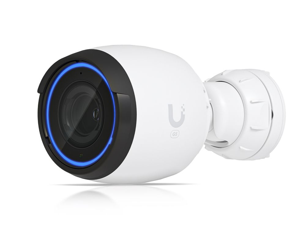 Zijkant en voorkant van de Ubiquiti UniFi Protect G5 Pro 4K bullet camera voor camerabeveiliging