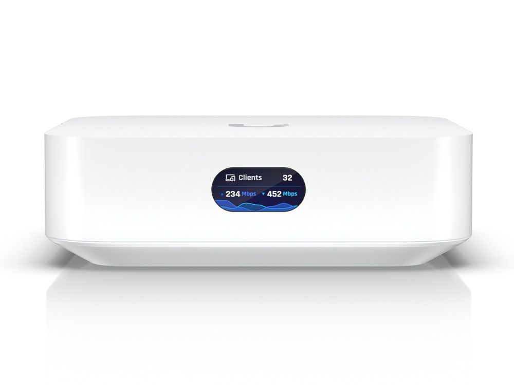 Voorkant van de Ubiquiti UniFi Express met display