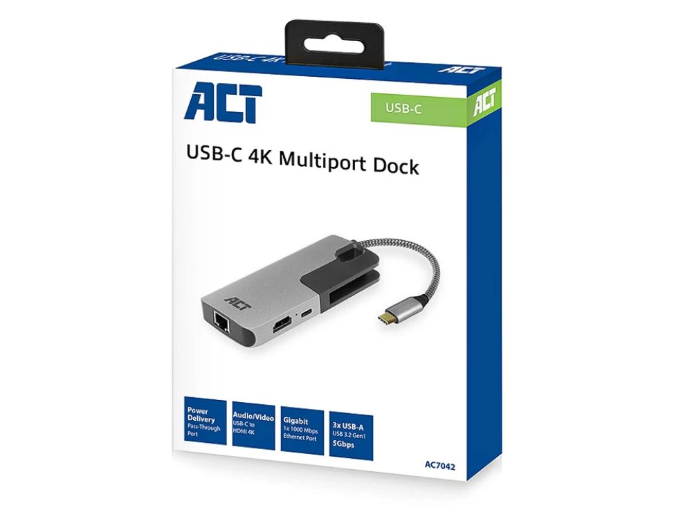 ACT USB-C 4K Multiport Docking Station verpakking doos