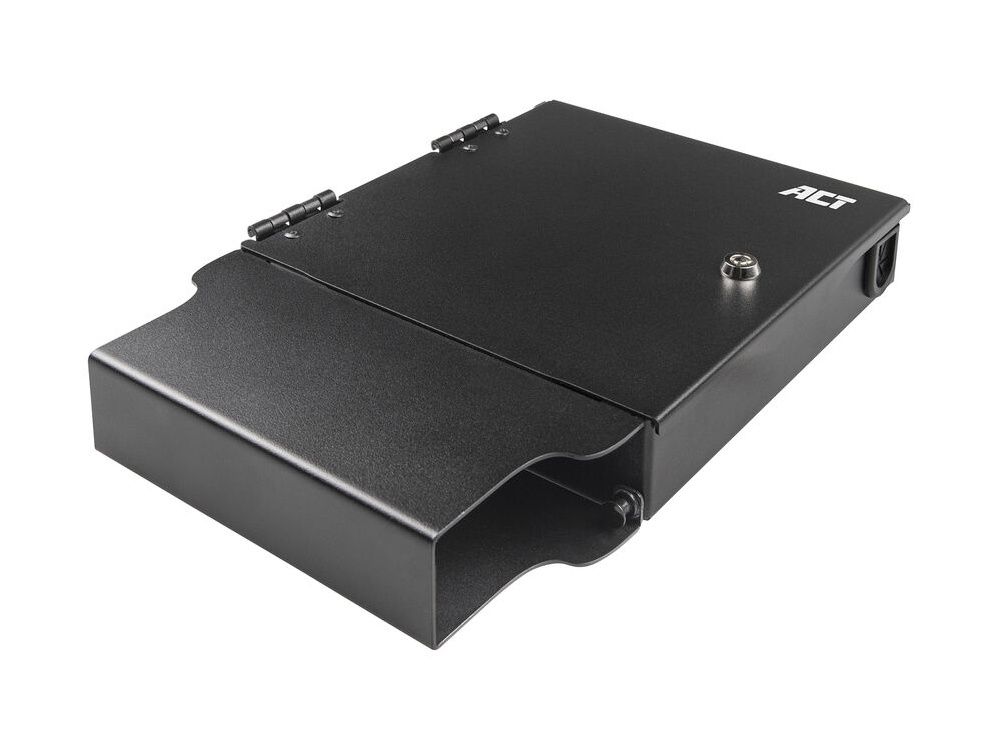 De ACT FA2130 Glasvezel Patchbox voor 1 prefab of MTP/MPO cassette/adapterplaat schuin van boven