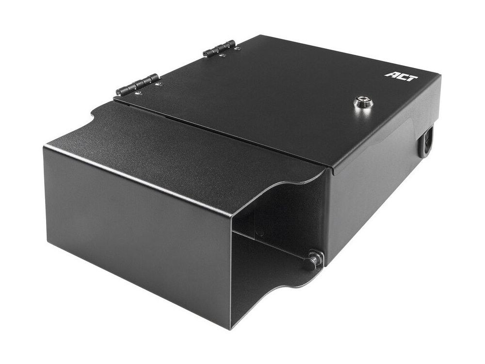 De ACT FA2131 Glasvezel Patchbox voor 2 prefab of MTP/MPO cassettes/adapterplaten schuin van boven