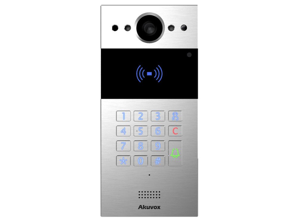 Akuvox R20K intercom video intercom productfoto voorkant met camera en RFID