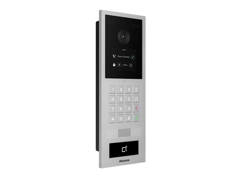 De Akuvox S532 IP Video Intercom met keypad en 2MP camera schuin van voren