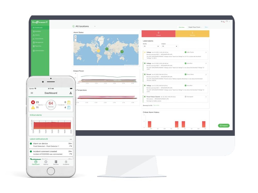 APC EcoStruxure IT Expert software dashboard