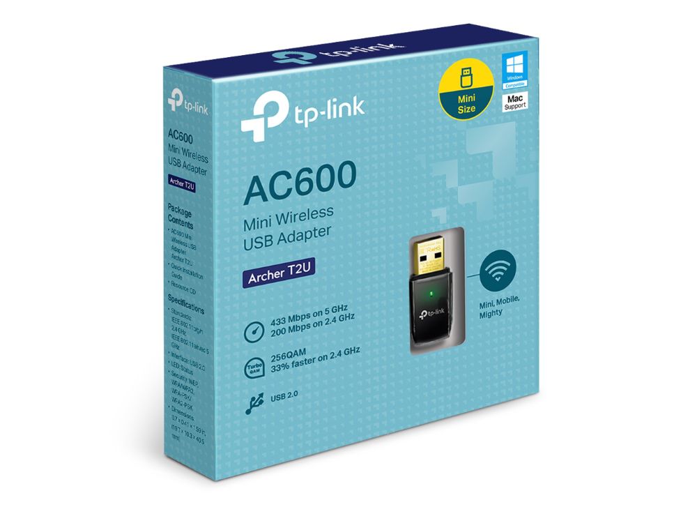 TP-Link Archer T2U AC600 Wireless-AC USB adapter verpakking doos