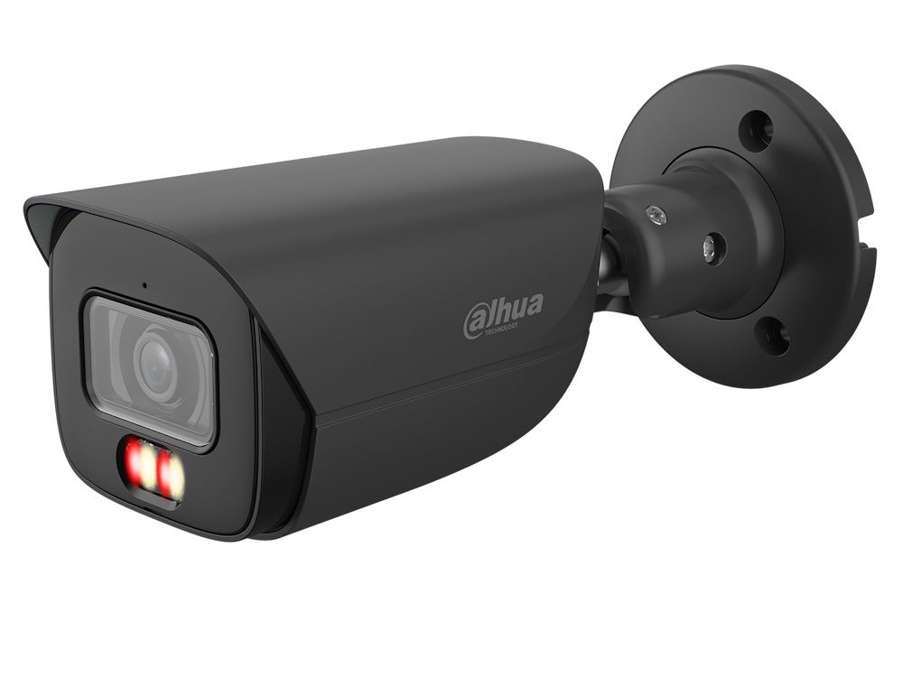 De Dahua IPC-HFW3849EP-AS-IL-28-Black 8MP outdoor bullet camera schuin van voren