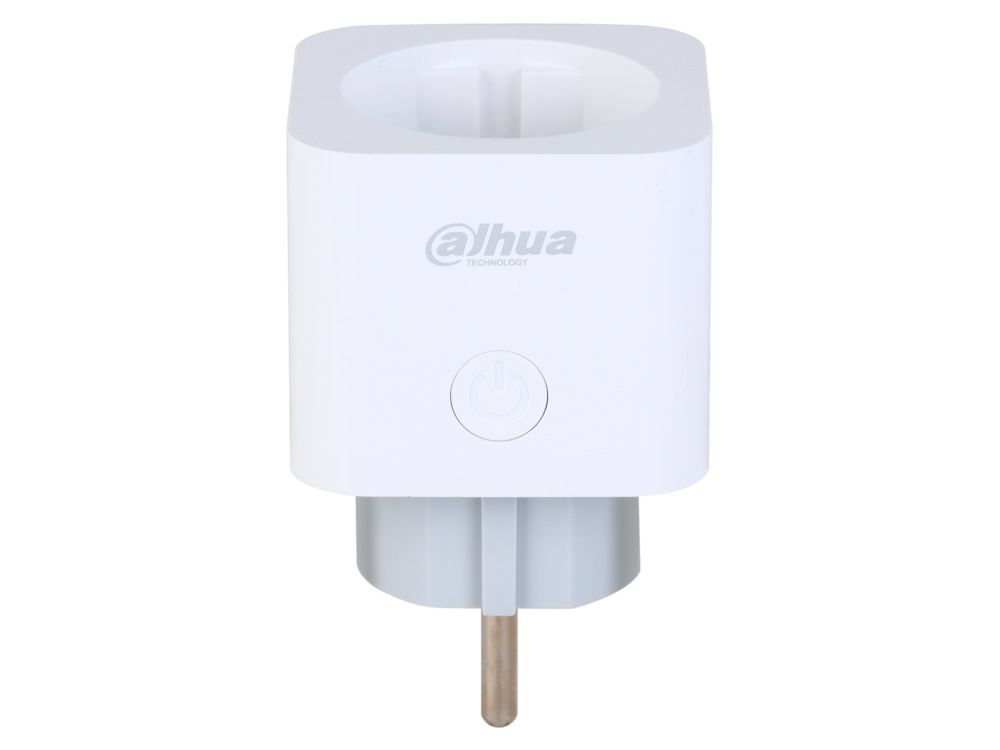 Voorkant met aan-/uitknop van de Dahua ICS1-W2(868) Smart Plug voor het Dahua AirShield alarmsysteem