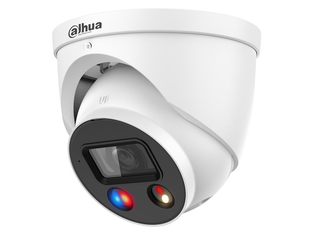 De Dahua IPC-HDW3549HP-AS-PV-0280B-S5 5MP outdoor beveiligingscamera schuin van rechtsvoor