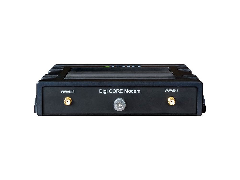 Achterkant van de industriële dual SIM Digi IX20-00G4 4G LTE router met antenne-aansluitingen