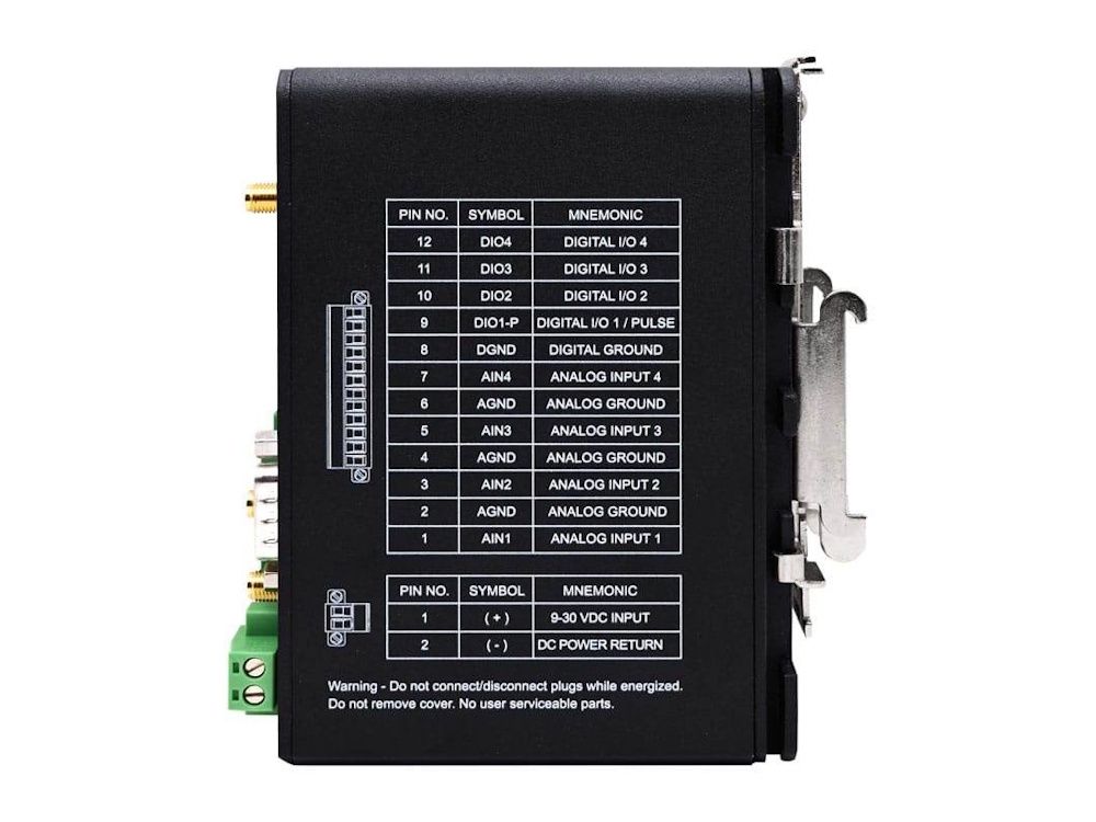 Zijkant van de Digi IX30 industriële dual-SIM 4G LTE router