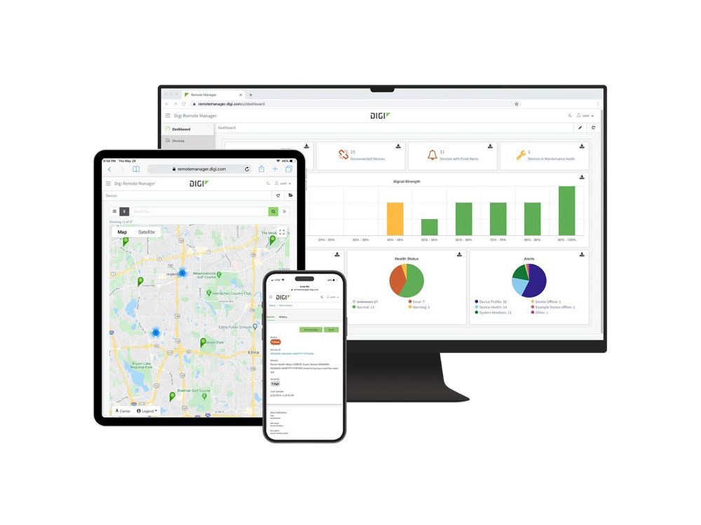 De Digi IX40 industriële 5G IoT router is te beheren via de Digi Remote Manager